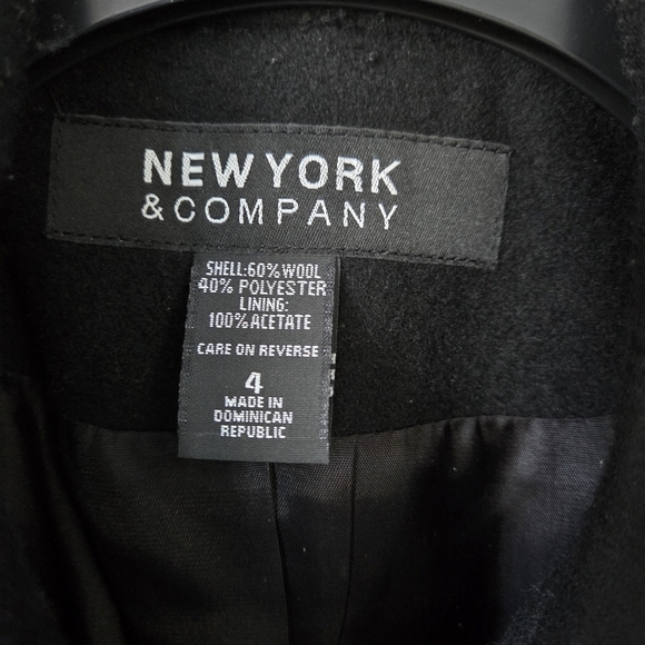 New York & Company Black Peacoat - Picture 3 of 10